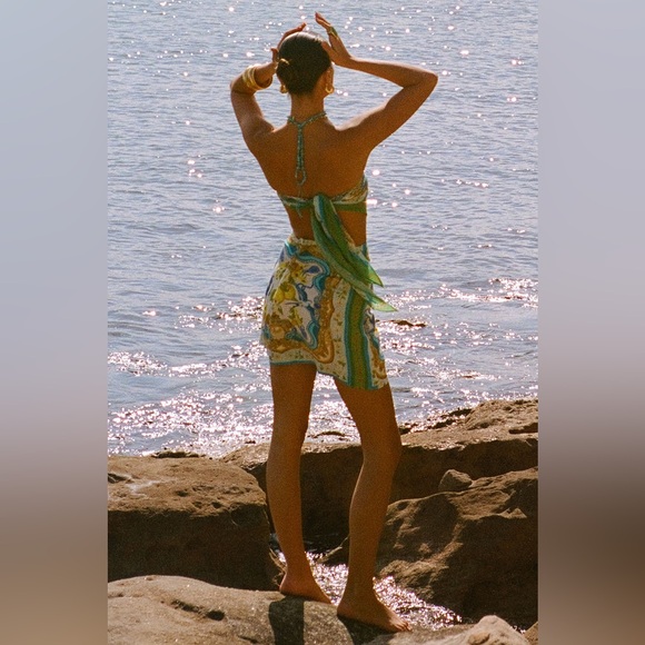 Spell Maddelena Wrap Skirt in Limoncello Print, Size Medium - Picture 5 of 11